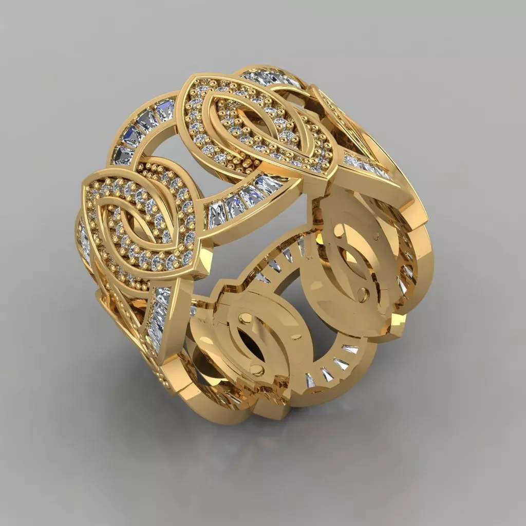 Wedding Baguette Diamond 3D Print Model  3D print model_0