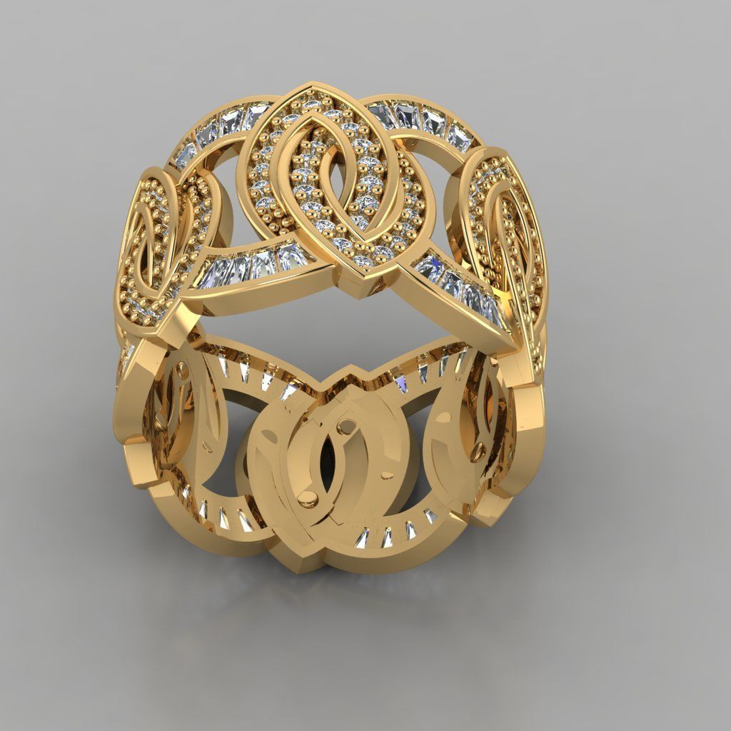 Wedding Baguette Diamond 3D Print Model  3D print model_2