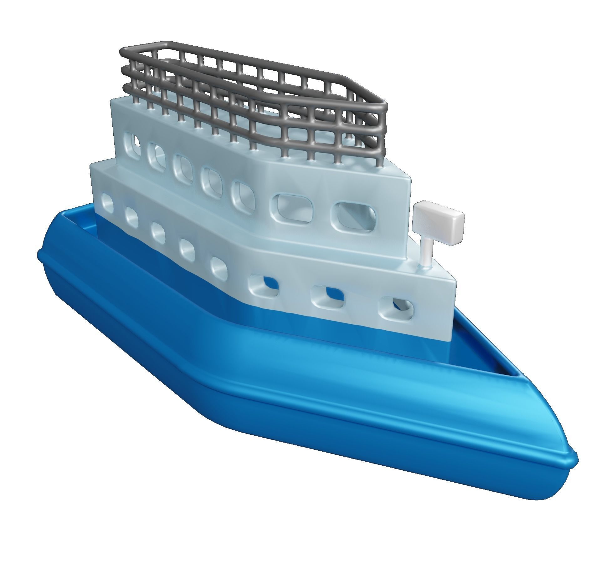 Fabulous Cartoon Ship Low-poly 3D model_2