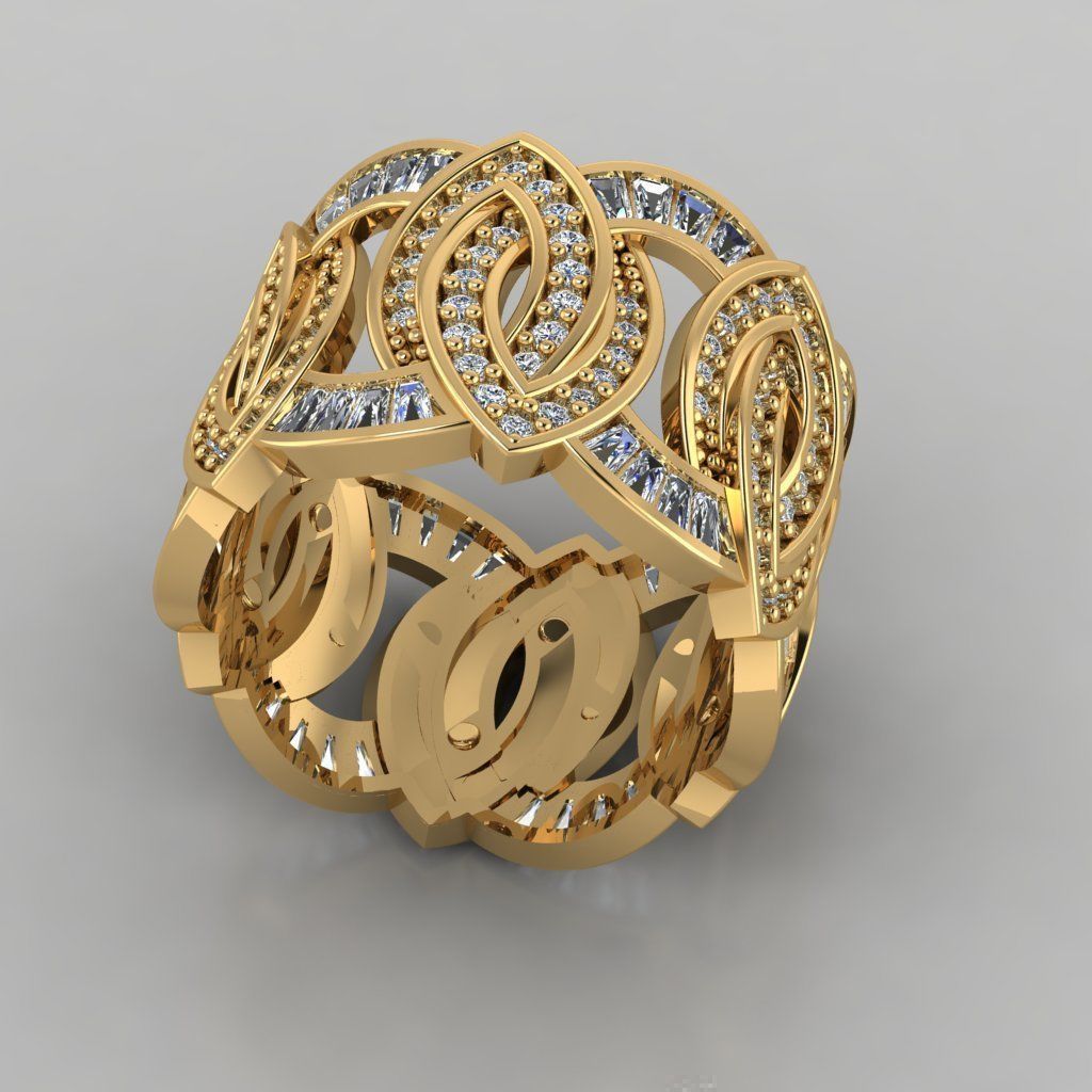 Wedding Baguette Diamond 3D Print Model  3D print model_1