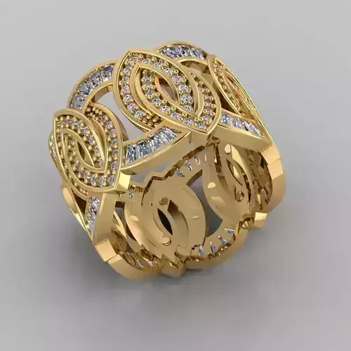 Wedding Baguette Diamond 3D Print Model 