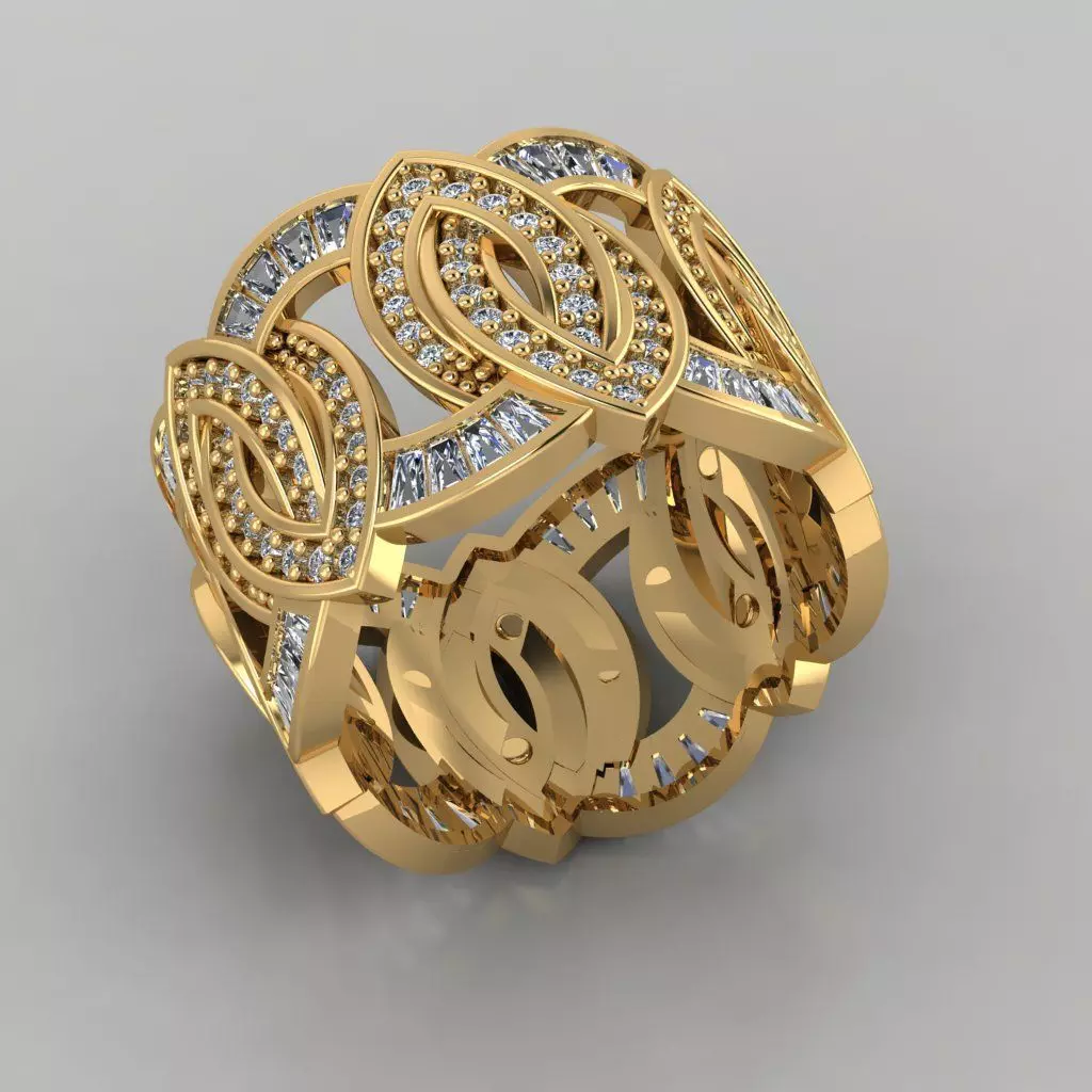 Wedding Baguette Diamond 3D Print Model  3D print model_0