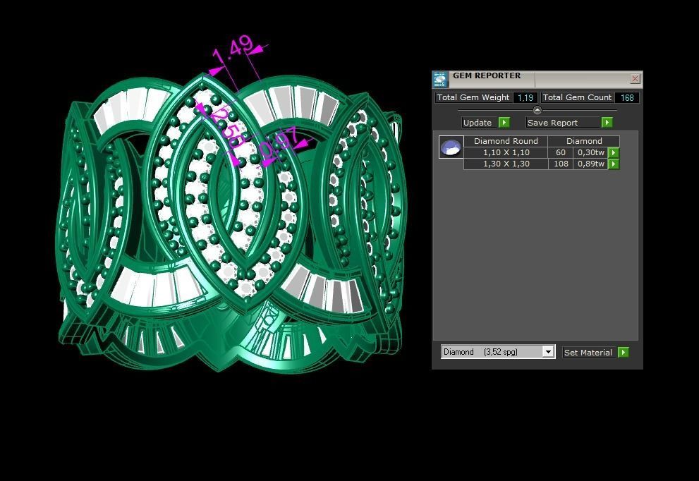 Wedding Baguette Diamond 3D Print Model  3D print model_2