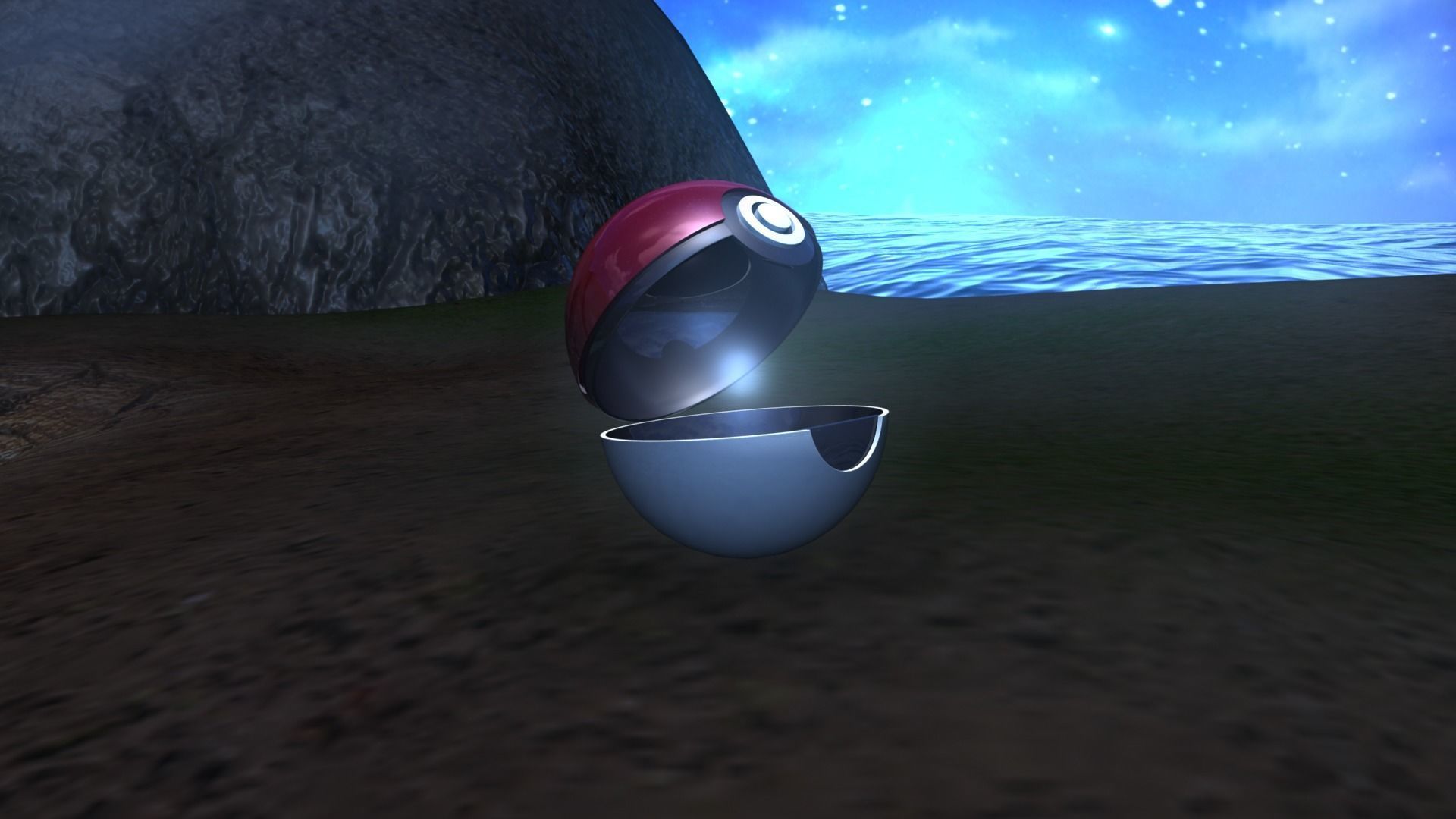 Poke Ball 3D model_6