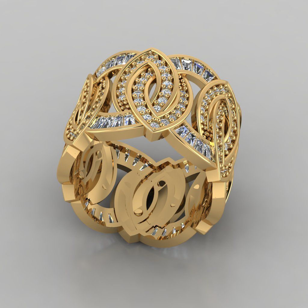 Wedding Baguette Diamond 3D Print Model  3D print model_1