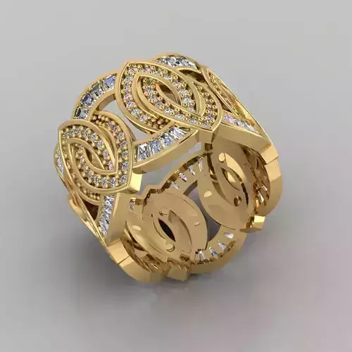 Wedding Baguette Diamond 3D Print Model 