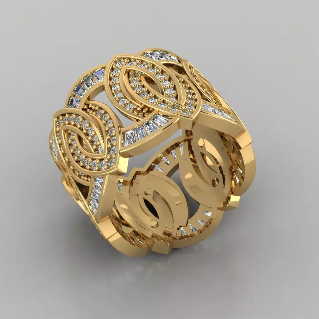 Wedding Baguette Diamond 3D Print Model  3D print model_0