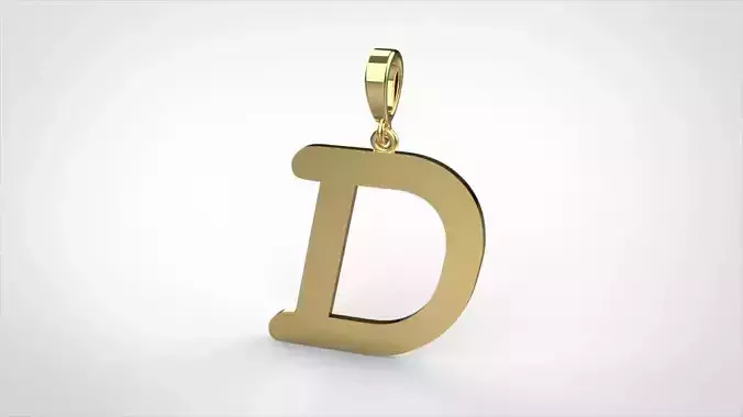 pendant alphabet courier D small 