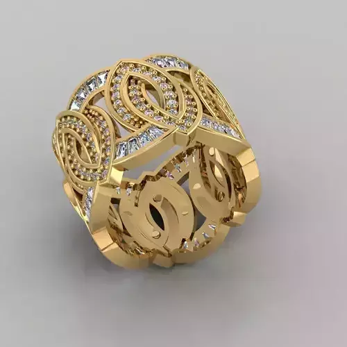 Wedding Baguette Diamond 3D Print Model 