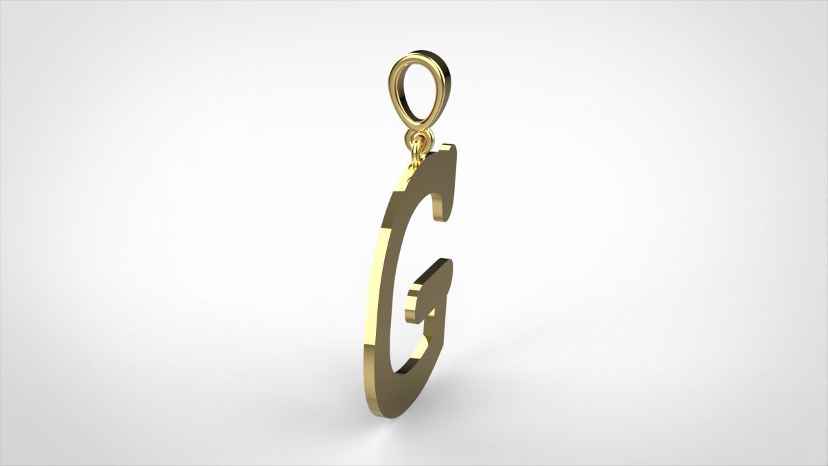 pendant alphabet courier G small  3D print model_7