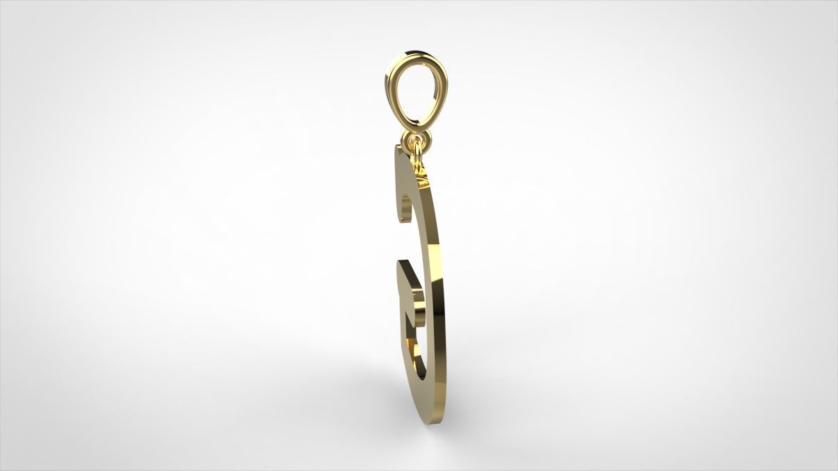 pendant alphabet courier G small  3D print model_6