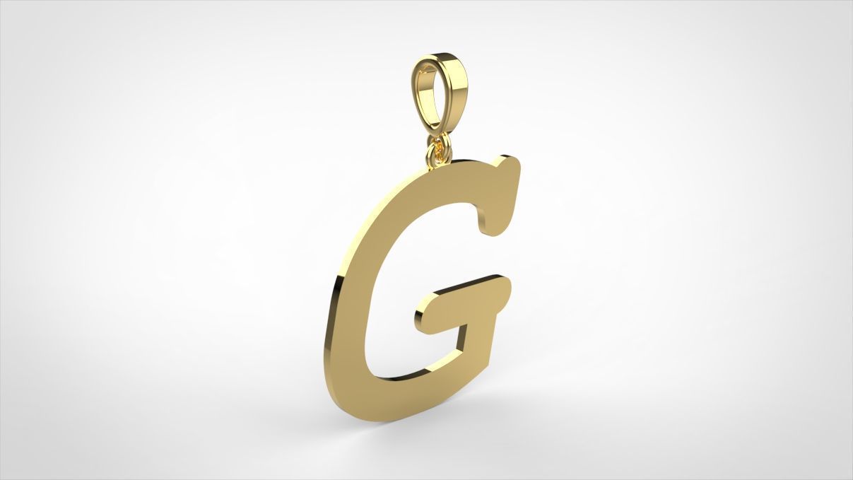 pendant alphabet courier G small  3D print model_8