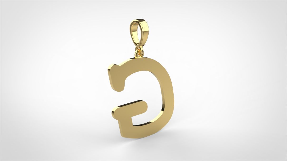 pendant alphabet courier G small  3D print model_4
