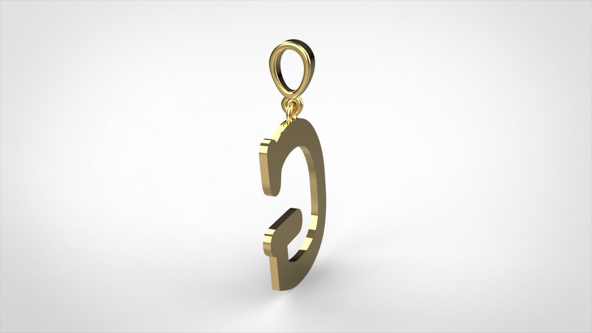pendant alphabet courier G small  3D print model_11