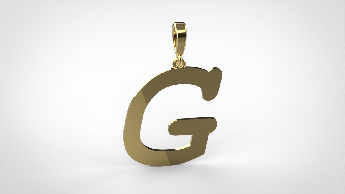pendant alphabet courier G small  3D print model_1