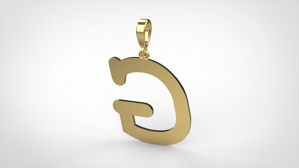 pendant alphabet courier G small  3D print model_2