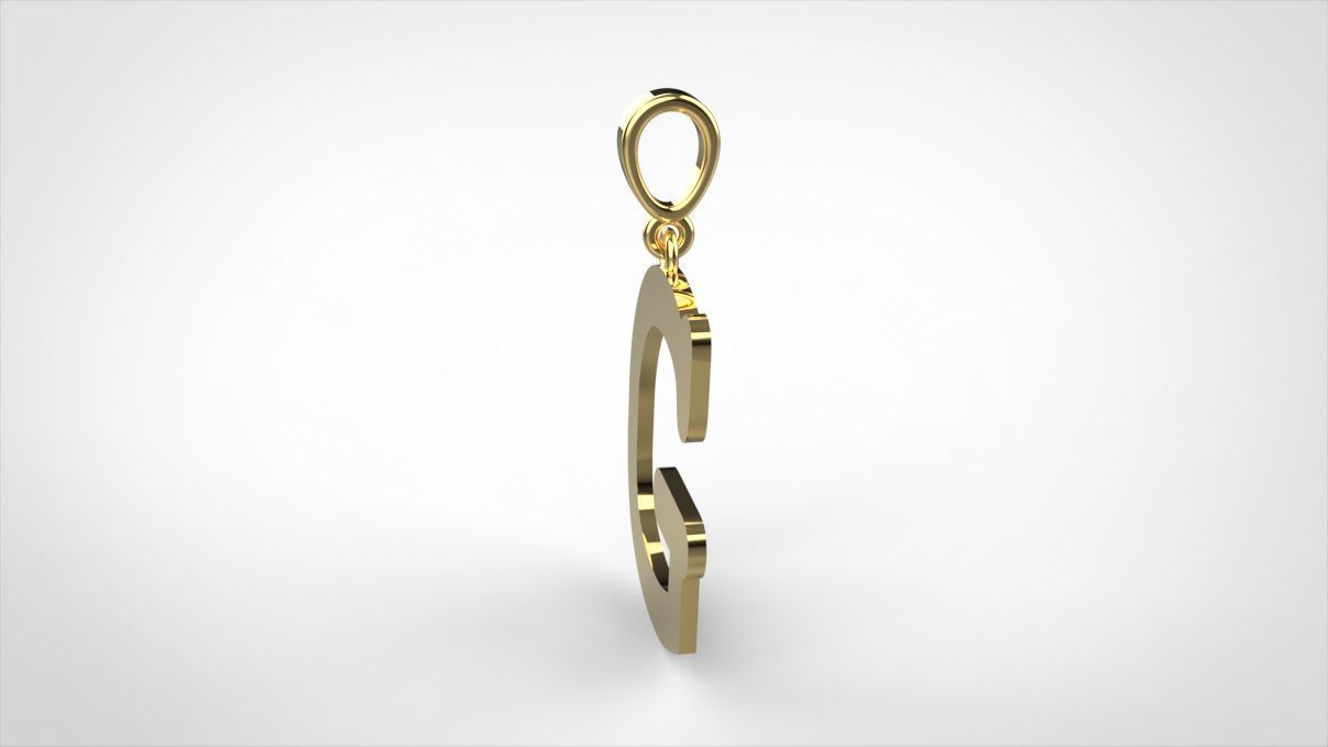 pendant alphabet courier G small  3D print model_10