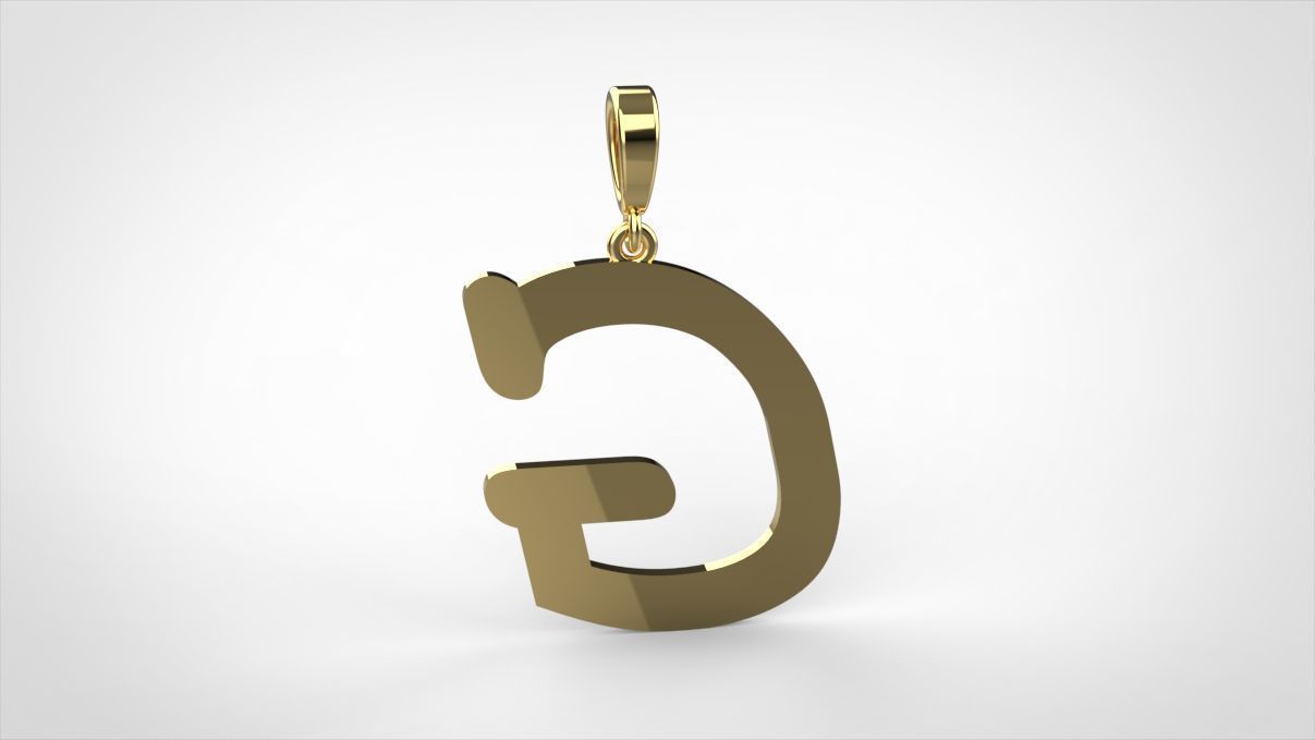 pendant alphabet courier G small  3D print model_5