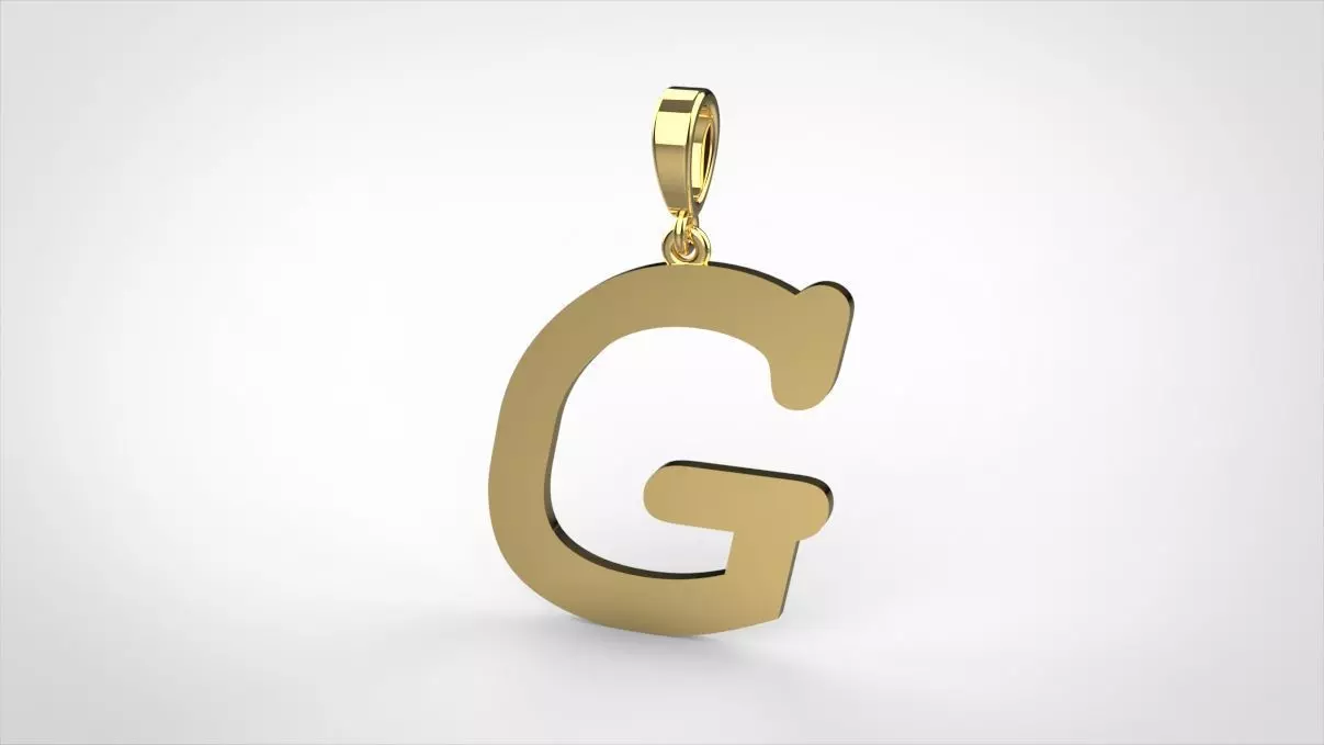 pendant alphabet courier G small  3D print model_0