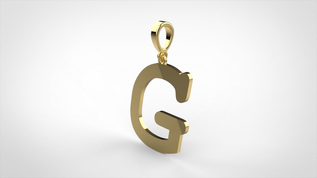 pendant alphabet courier G small  3D print model_9