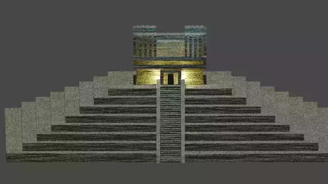 Pyramid with stairs leading up to it