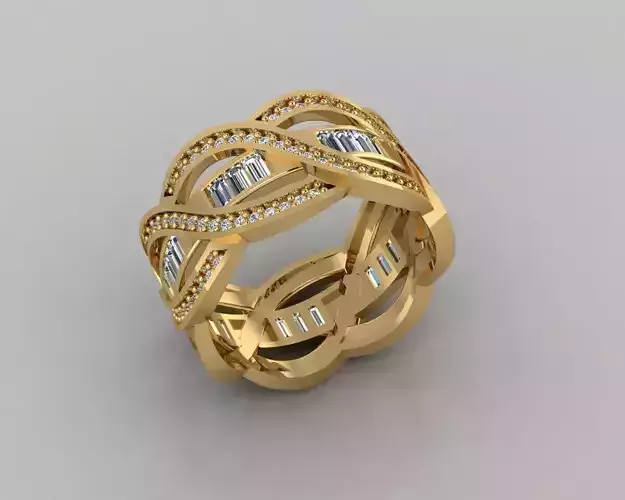 Wedding Baguette Diamond 3D Print Model 