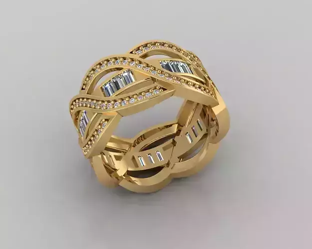 Wedding Baguette Diamond 3D Print Model 