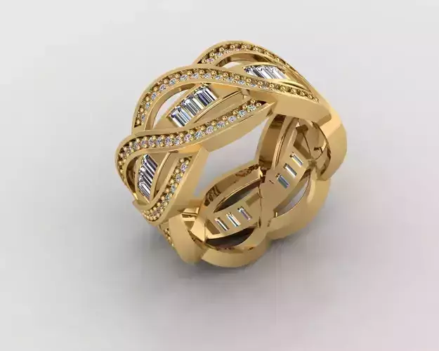 Wedding Baguette Diamond 3D Print Model 