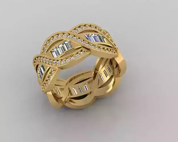 Wedding Baguette Diamond 3D Print Model 