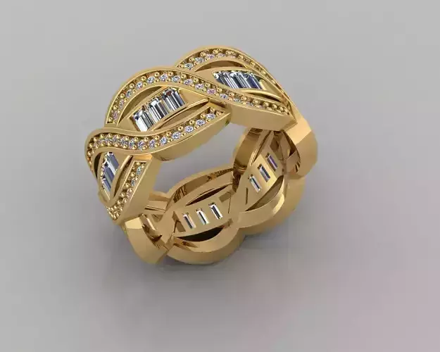 Wedding Baguette Diamond 3D Print Model 