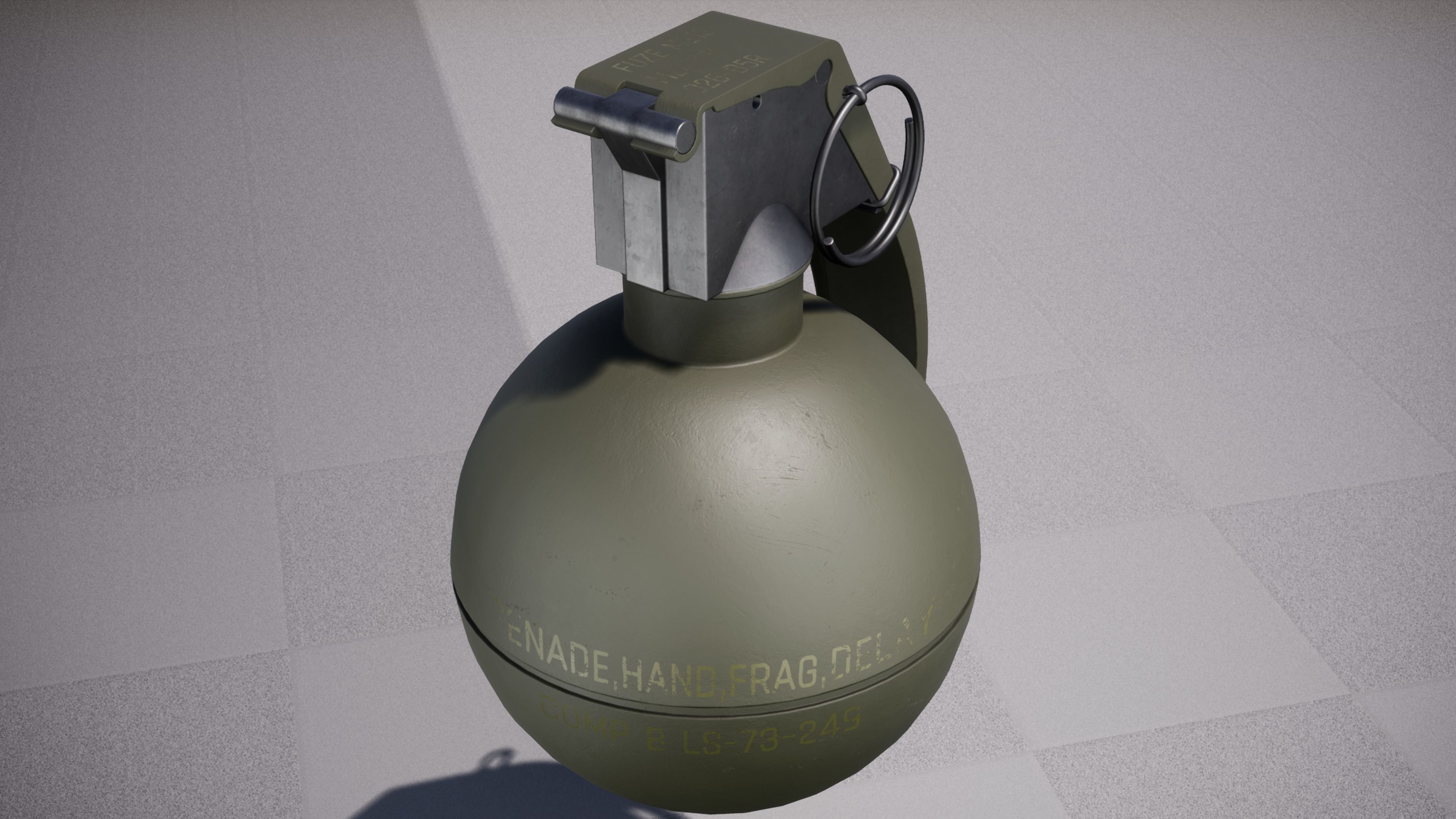 M67 Grenade Low-poly 3D model_13