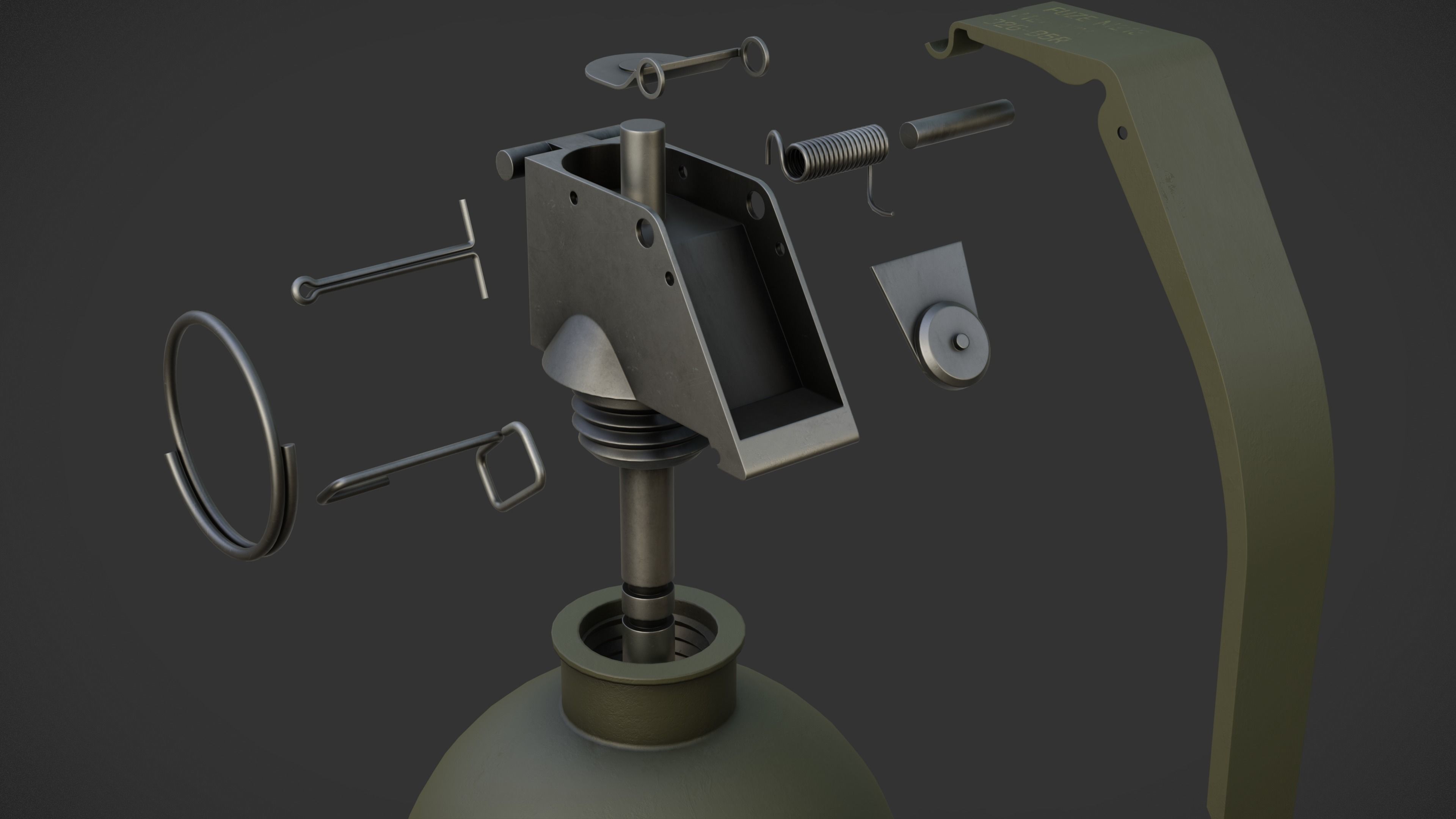 M67 Grenade Low-poly 3D model_3