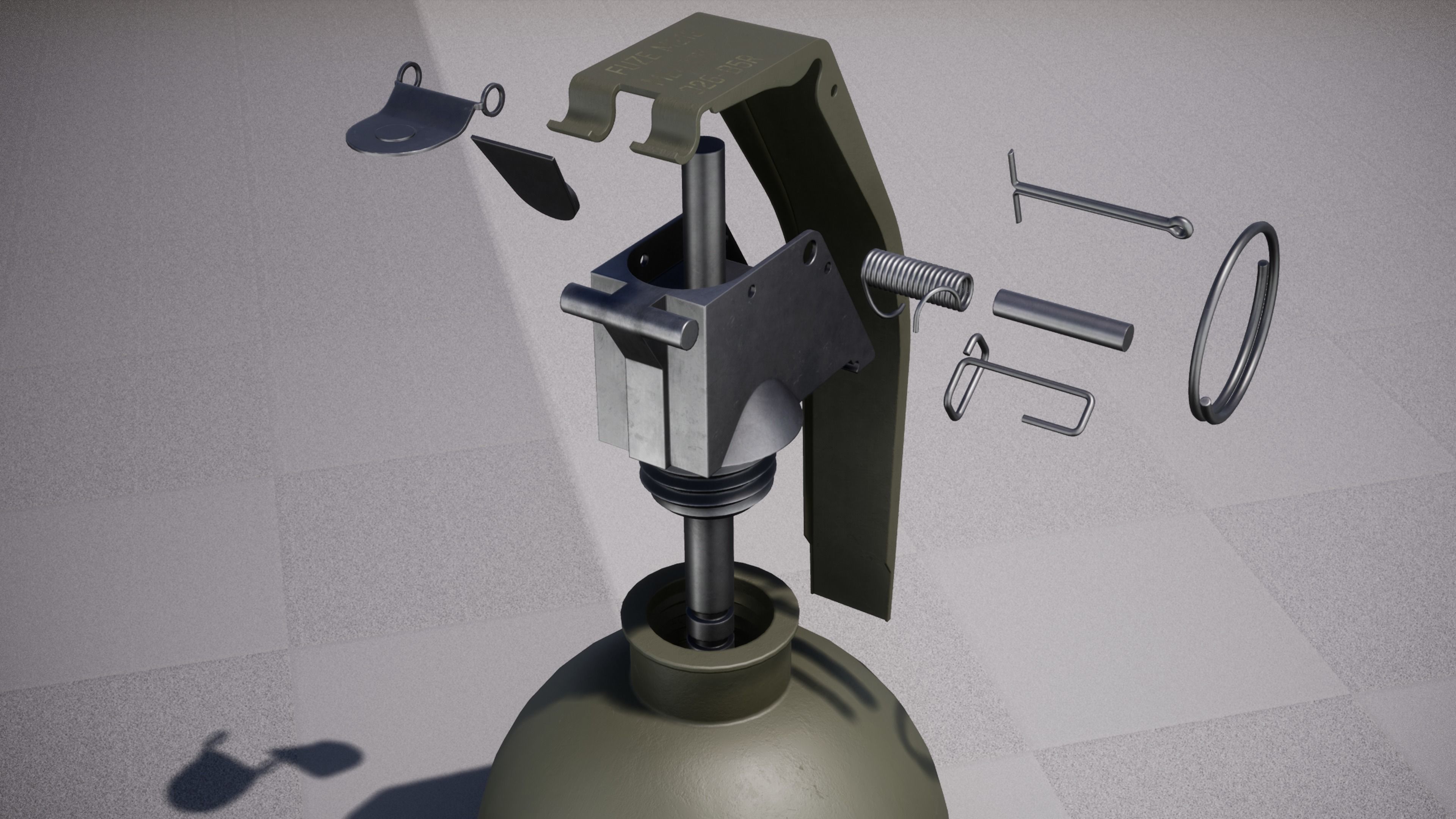 M67 Grenade Low-poly 3D model_14