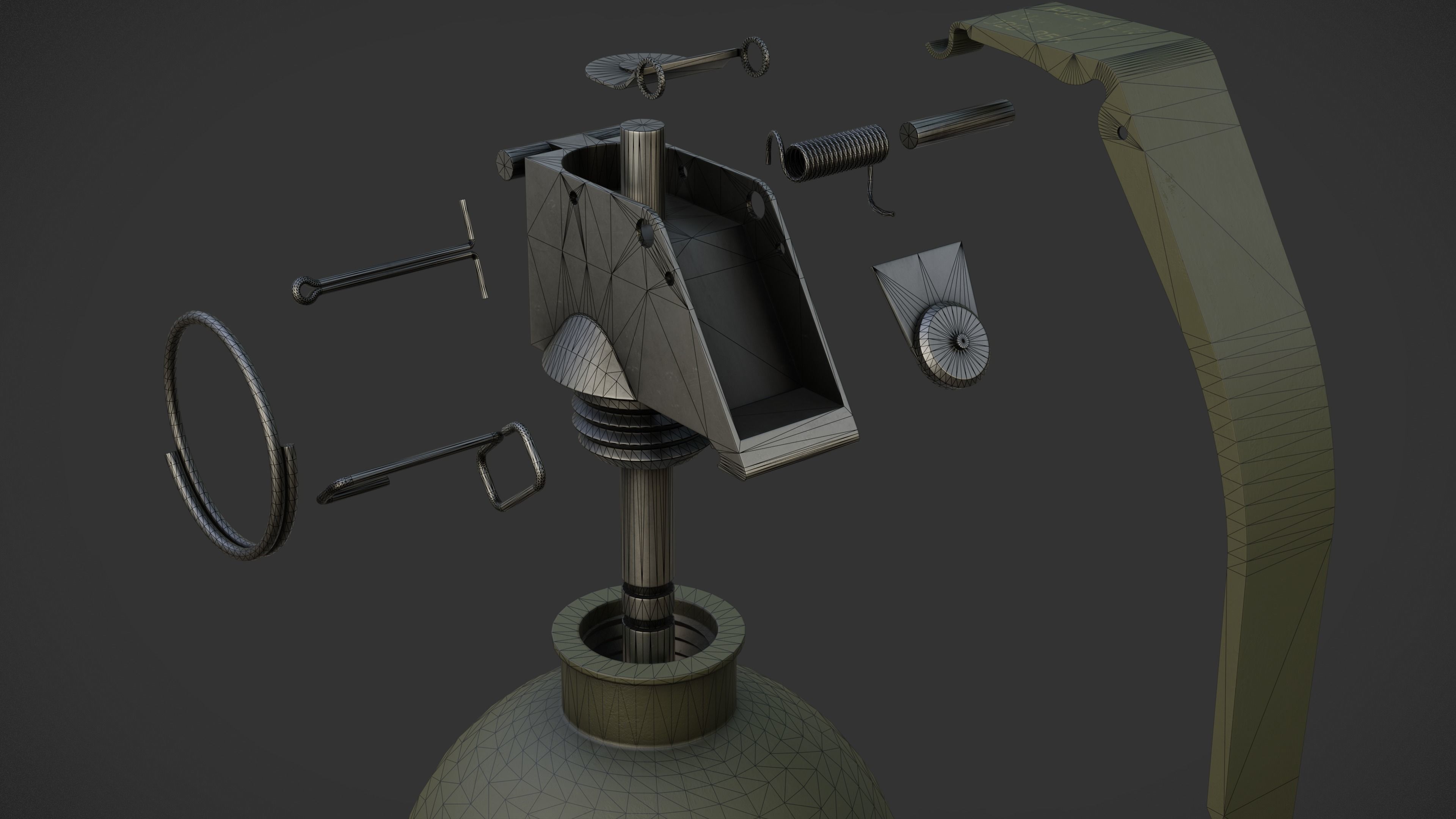 M67 Grenade Low-poly 3D model_8