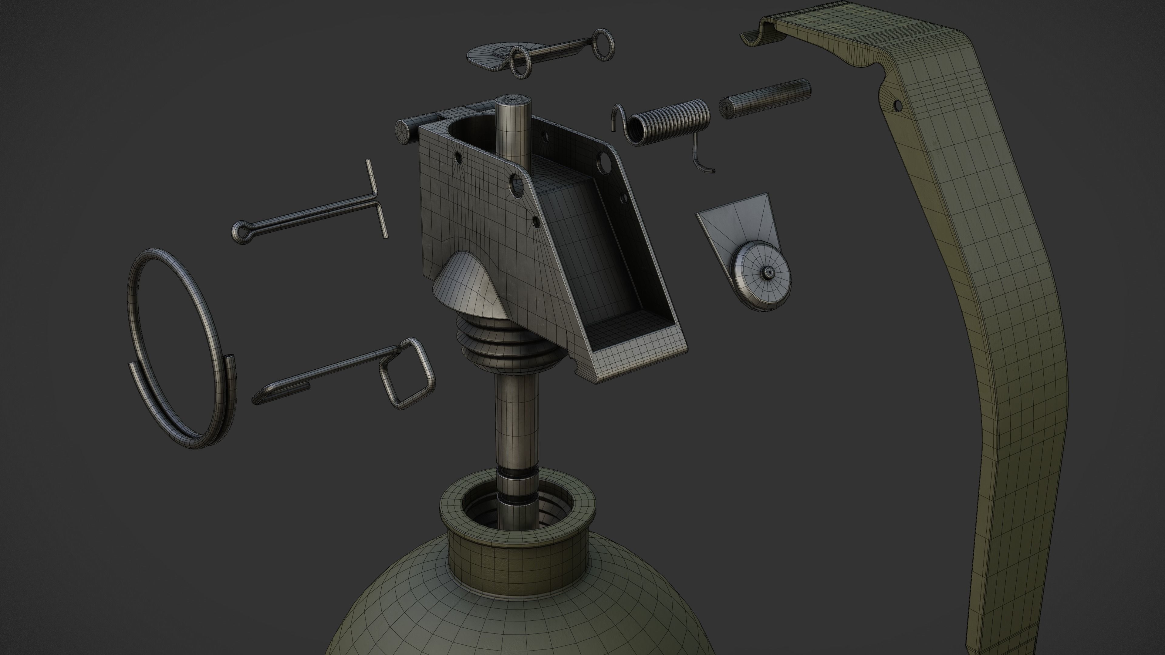 M67 Grenade Low-poly 3D model_11