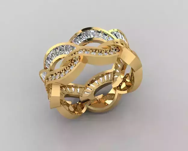 Wedding Baguette Diamond 3D Print Model 