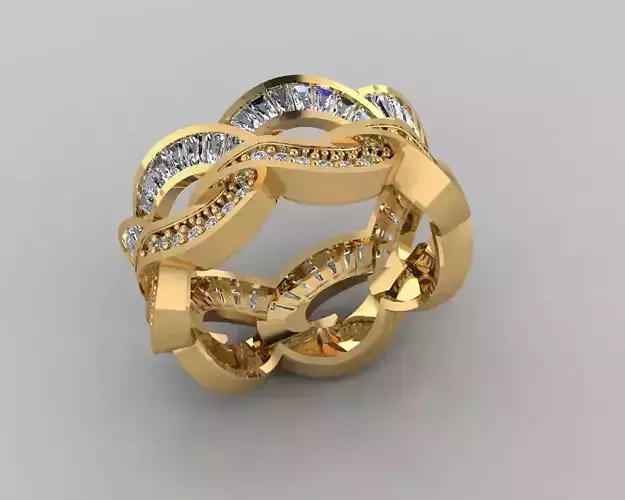 Wedding Baguette Diamond 3D Print Model 