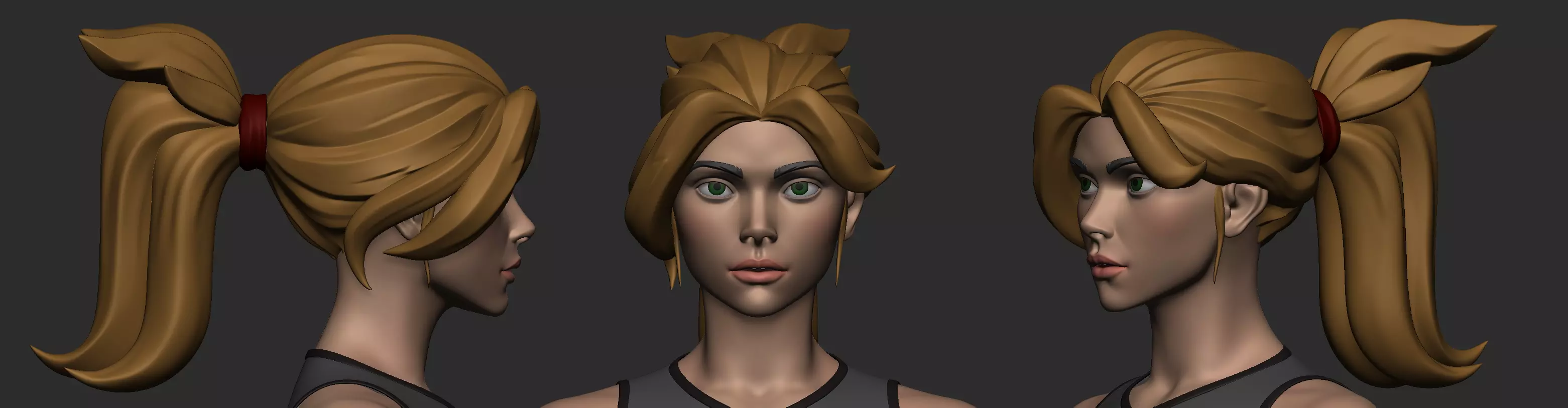 Stylized female base mesh Highpoly 3D model_0