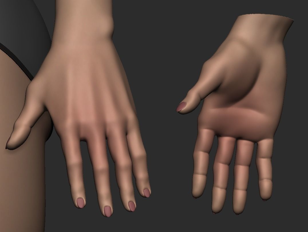 Stylized female base mesh Highpoly 3D model_4