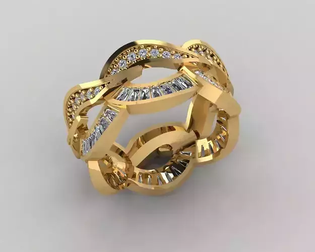 Wedding Baguette Diamond 3D Print Model 