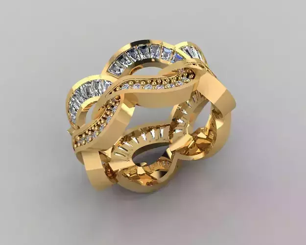 Wedding Baguette Diamond 3D Print Model 