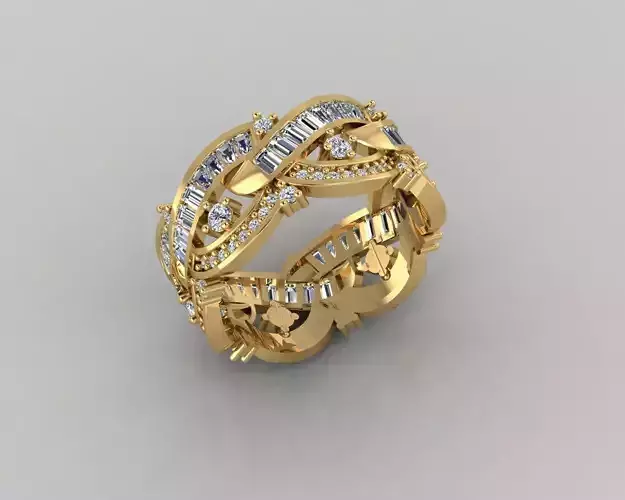 Wedding Baguette Diamond 3D Print Model 