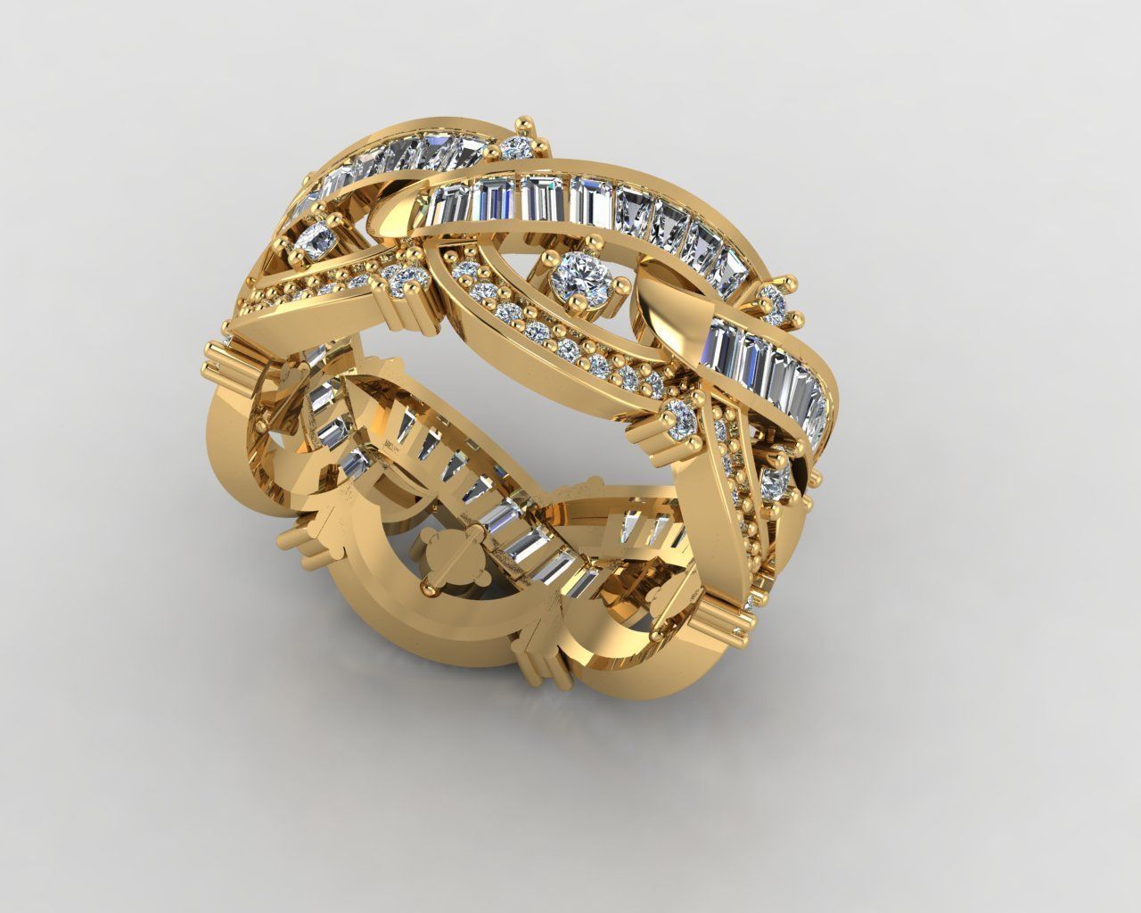 Wedding Baguette Diamond 3D Print Model  3D print model_1