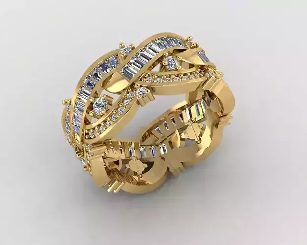 Wedding Baguette Diamond 3D Print Model 