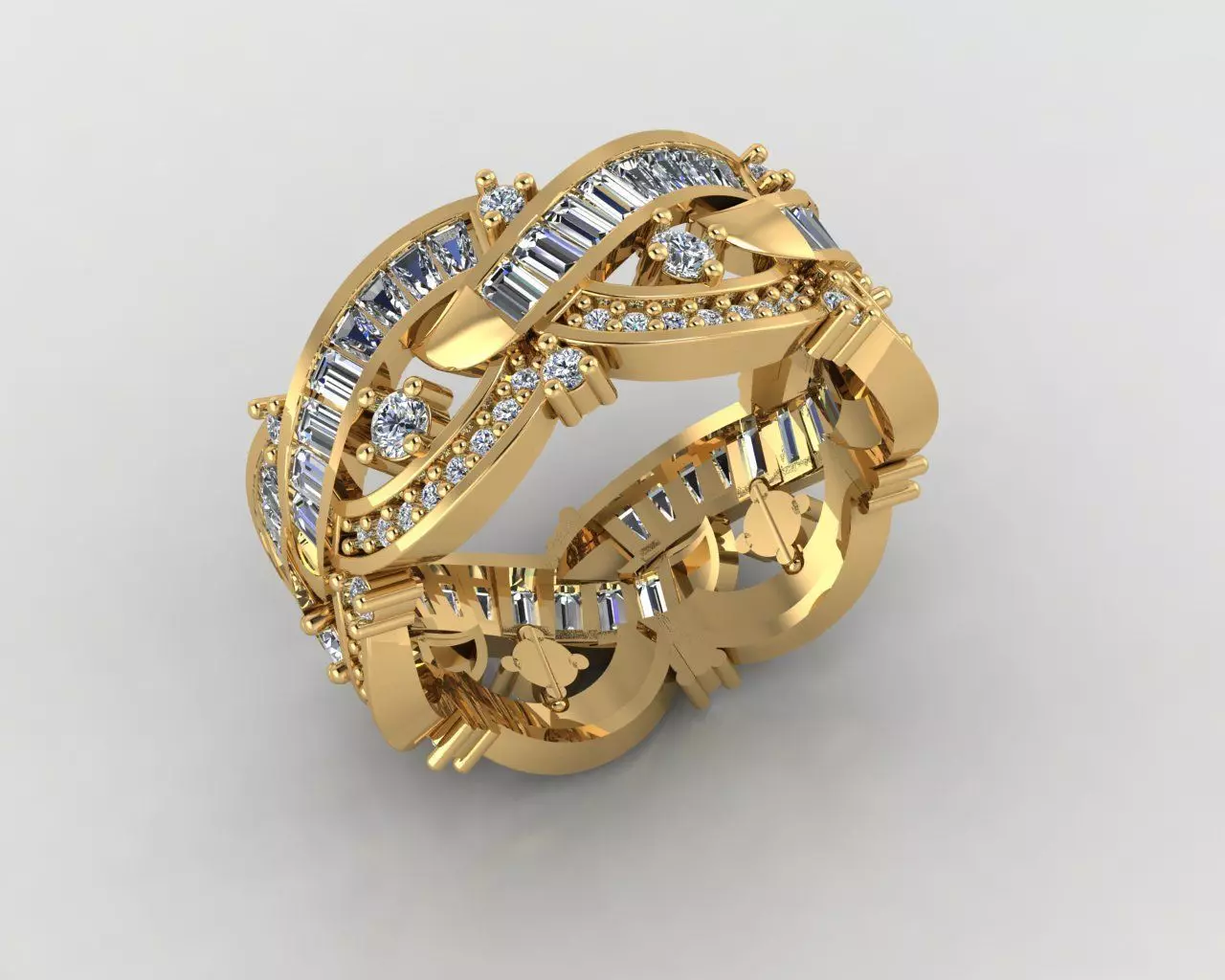 Wedding Baguette Diamond 3D Print Model  3D print model_0