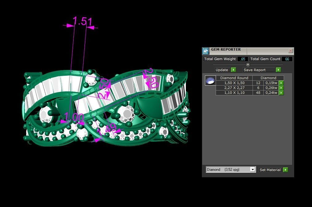 Wedding Baguette Diamond 3D Print Model  3D print model_2