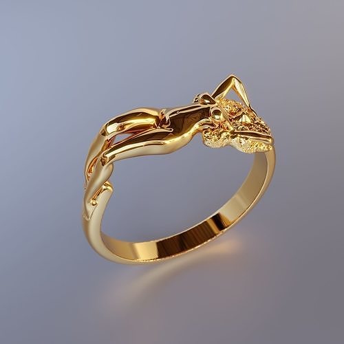 Ring with Naked girl 3D print model
