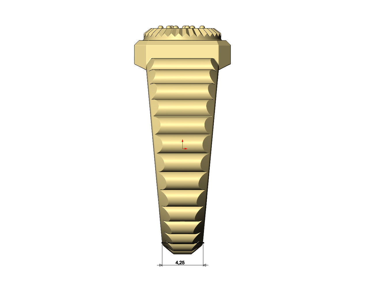 Undulated diamond bezel ring US sizes 5to9 3D print model_9