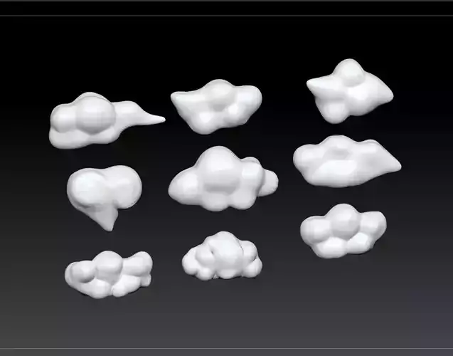 Cartoon cloud CG model material download  Baiyun 3D model 