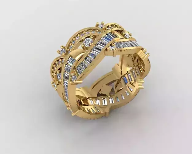 Wedding Baguette Diamond 3D Print Model 